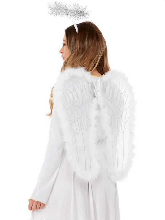 Angel Set Ladies Halloween Good Fairy Fancy Dress Christmas Angel Set Wings Halo