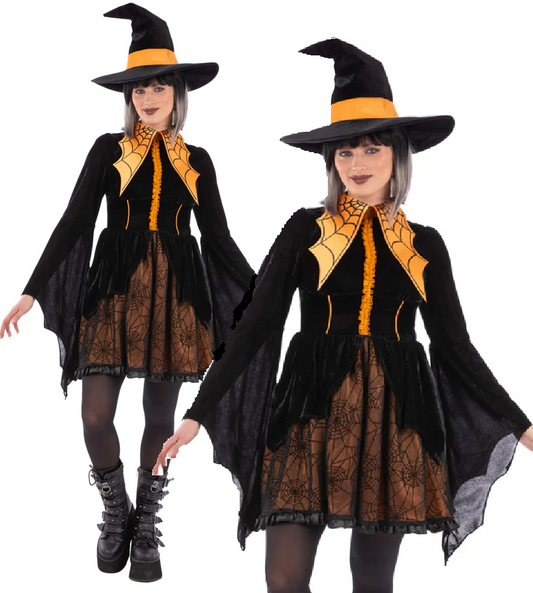 Spider Witch Cosplay Costume Witches Fancy Dress Outfit Ladies Deluxe