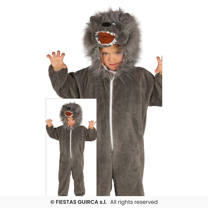 Wolf Costume Kids Book Day Fairytale Animal Fancy Dress Outfit Boys Girls Age 3-12