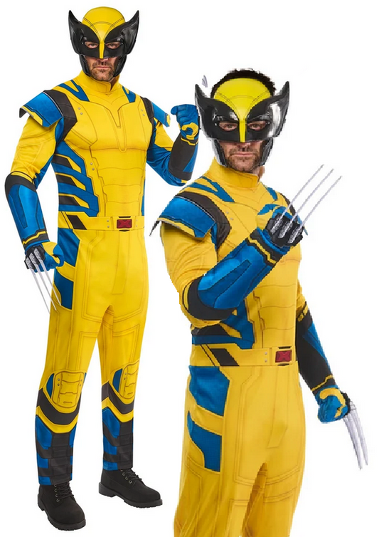 Wolverine Costume Mens Official Deadpool Fancy Dress Outfit + Mask