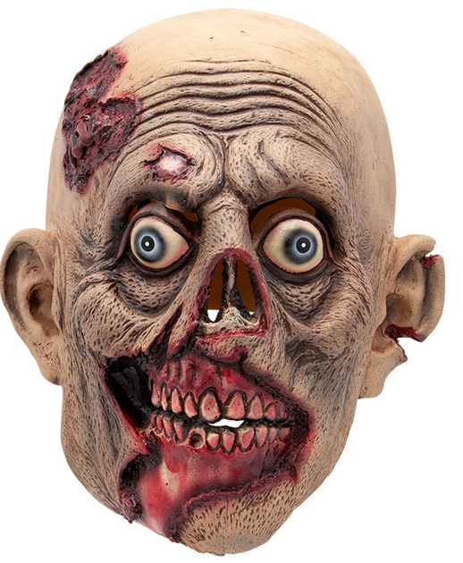 Wounded Zombie Latex Mask Adults Halloween Goary Horror Fancy Dress Accessory