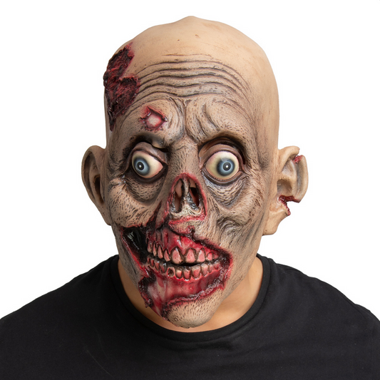 Wounded Zombie Latex Mask Adults Halloween Goary Horror Fancy Dress Accessory