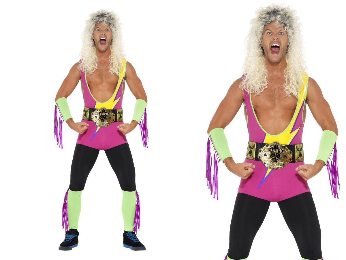 Retro Wrestler Costume, with Bodysuit