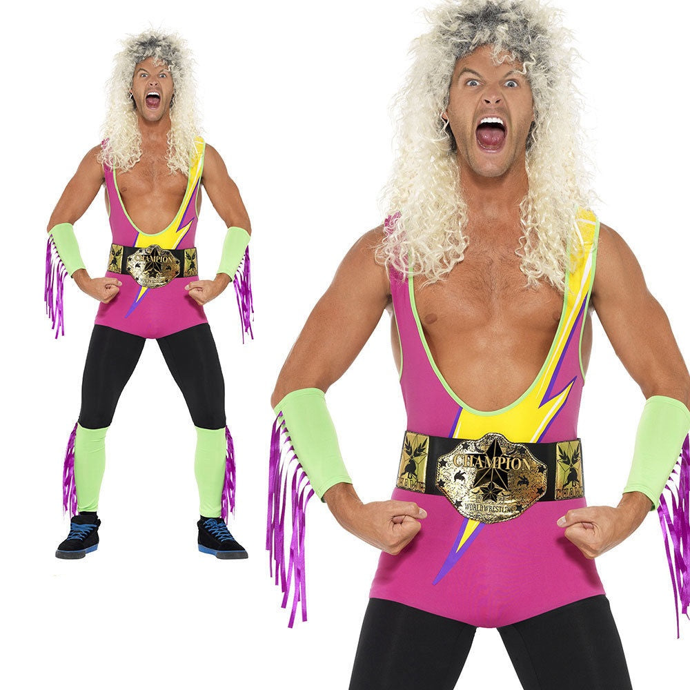 Retro Wrestler Costume, with Bodysuit