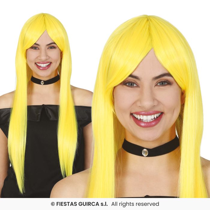 Ladies Long Straight Wig With Fringe Colour Fancy Dress Wig Adults