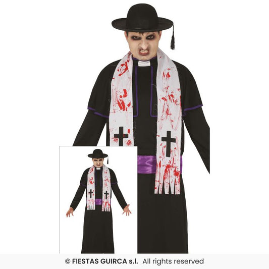 Zombie Priest Mens Halloween Fancy Dress Costume Religious Figure Adults