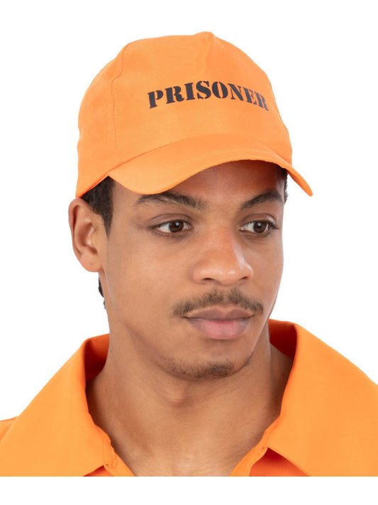 Prisoner Cap Adults Orange Convict Fancy Dress Hat Ladies Mens