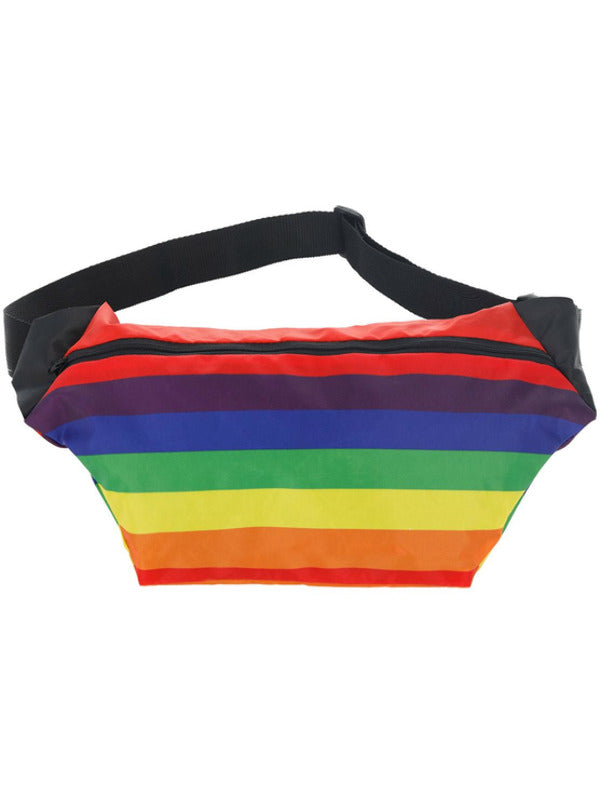 Rainbow Bumbag Retro 1980s Fanny Pack Pride Accessory Adults Fancy Dress Mens Ladies