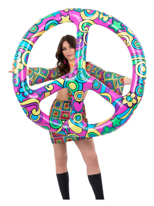 Giant Inflatable CND Sign 132cm Fancy Dress Party Photobooth Prop Hippie Hippy