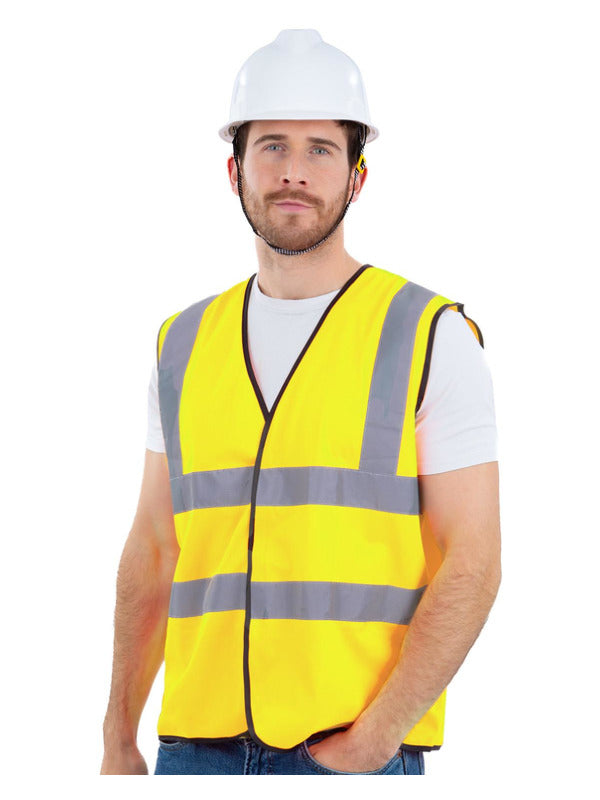 Yellow Or Pink High Vis Vest Adults Builder Safety Vest Mens Ladies Fancy Dress