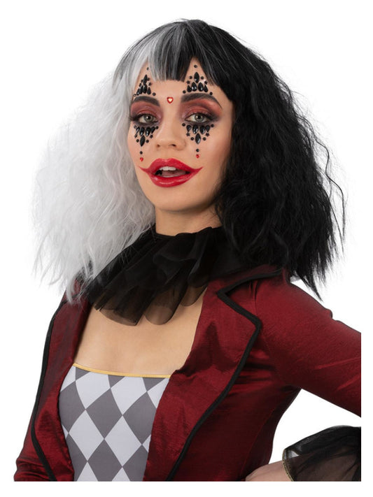 Black Face Jems Clown Jester Gem Stones Special FX Fancy Dress Make Up