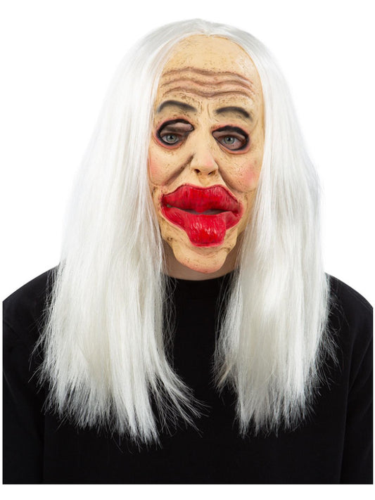 Botched Surgery Latex Mask Adults Scary Mask Halloween Fancy Dress Accessory + Hair