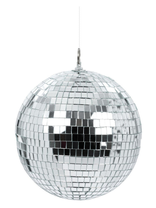 Silver Disco Ball 60s 70s Fancy Dress Party Prop Decoration Sequin