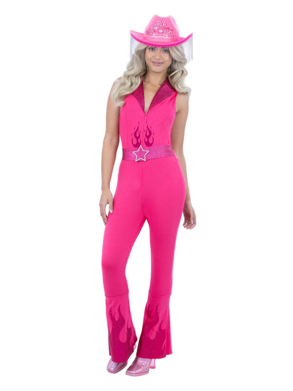 Pink Cowgirl Costume Ladies Western Wild West Concert Fancy Dress Outfit UK 4-18